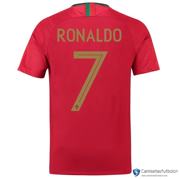 Camiseta Seleccion Portugal Primera equipo Ronaldo 2018 Rojo